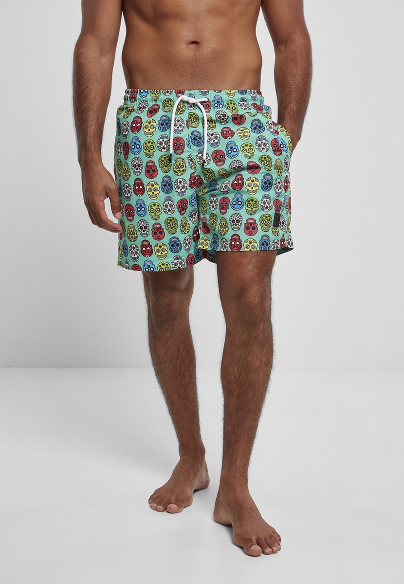 Urban Classics Pattern Calavera Zwemshorts L Multicolours Multicolor