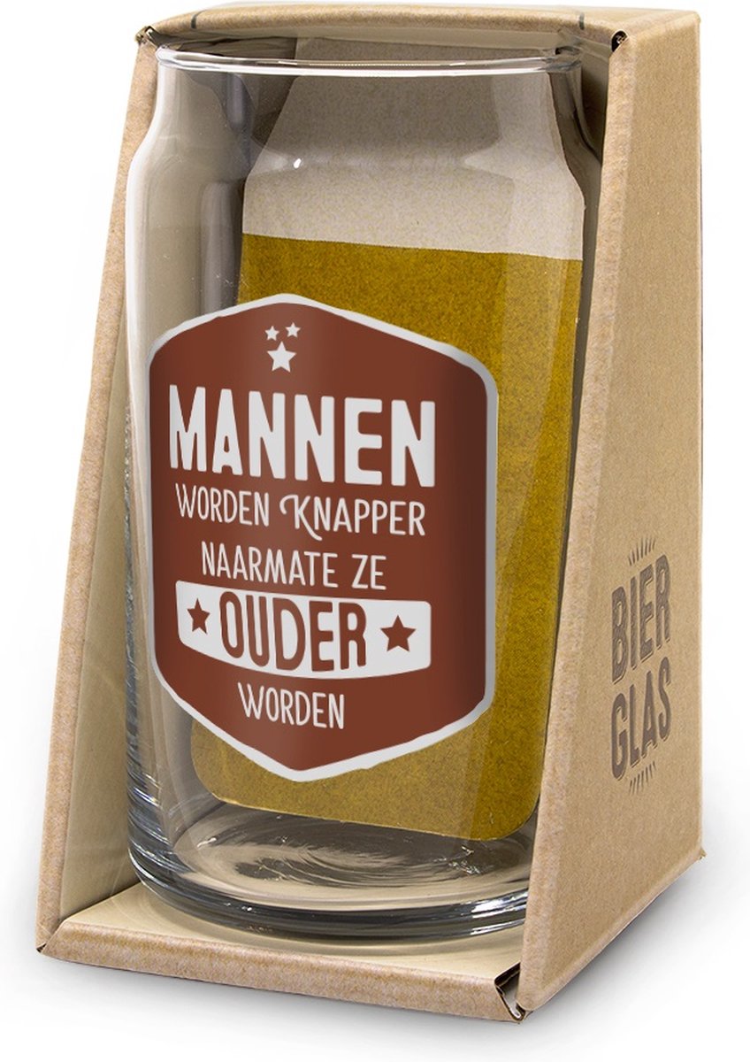 Bierglas - Mannen knapper - In cadeauverpakking