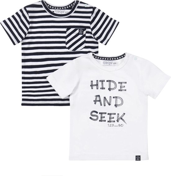 Dirkje T-Shirt Korte Mouw Stripes 2-Pack Navy 56