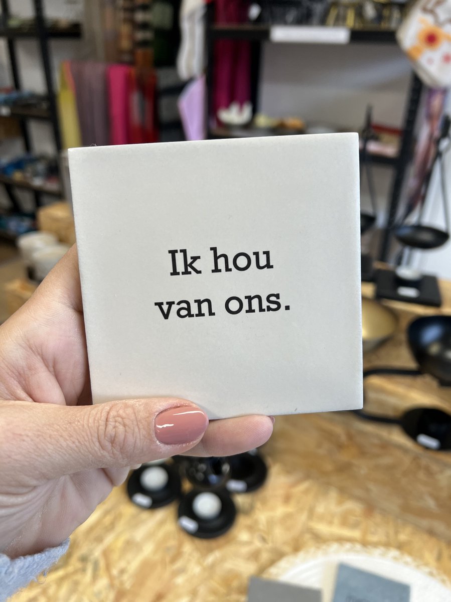 Tegeltje met tekst - Ik hou van ons - Wit - Valentijn - Cadeau