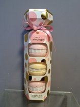 bruisballen let's celebrate macarons - 3 stuks - tea rose velvet - leuk geschenk - origineel - verjaardag - moeder dag - kerst - vriend - vriendin