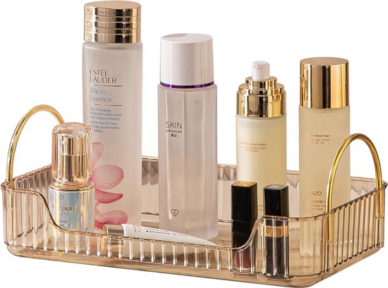 Make-up organizer, cosmetische organizer, parfum organizer, huidverzorging organizer voor badkamer (1 laag, amber)