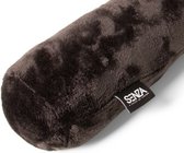 SENZA Tochtstopper - Tochtrol voor deuren - Tochthond - Flanel velvet - Zwart - 12 x 90 cm