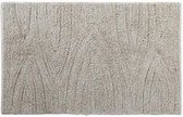 Badmat/badkamerkleed beige 80 x 50 cm rechthoekig - Matten voor de badkamer