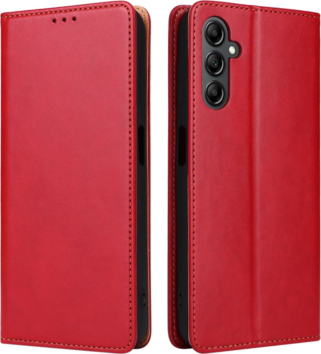Luxe BookCover Hoes Etui geschikt voor Samsung Galaxy A14 Rood