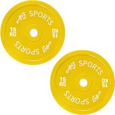 AJ-Sports Halterschijven 15 kg - 2 Stuks - Halterschijf 50 mm - Gewichten set - Halters - Halterset - Halterstang - Halterbank - Fitness - Krachttraining