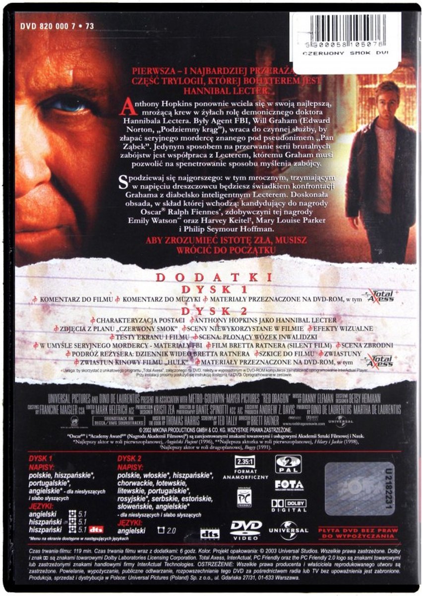 Red Dragon [DVD] (Dvd), Harvey Keitel Dvd's bol