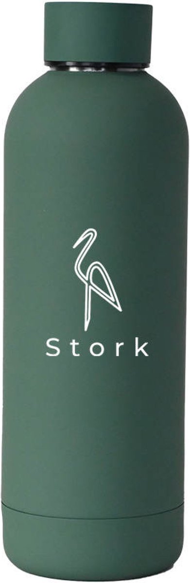Stork Thermosfles 500 ml groen Design - Luxe - Thermo - Travel - RVS - Stijlvol - drinkfles - mat - Thee - Koffie - Water - fles - waterfles