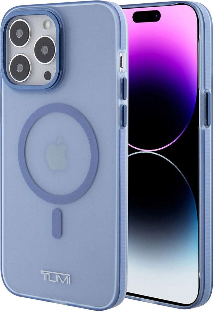 Tumi - iPhone 15 Pro - Backcover - hoesje Frosted - magsafe - transparent - Blauw