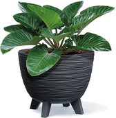 Prosperplast Furu Eco Wood-Naturo - Pot de fleurs avec pieds / Jardinière - Résistant aux UV ⌀ 395mm - Anthracite