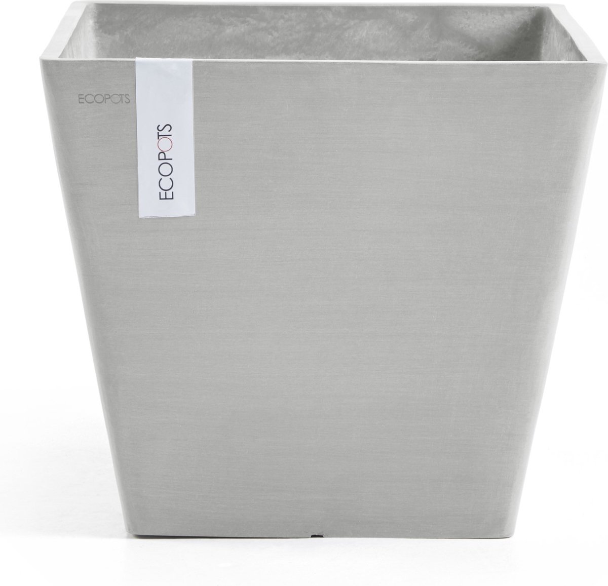 Ecopots Rotterdam 50 - White Grey - 50 x H43,5 cm - Vierkante witgrijze bloempot / plantenbak