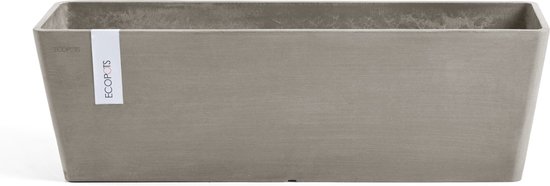 Ecopots Bruges 45 - Taupe - 45 x 17,7 x H17 cm - Pot de fleurs / jardinière rectangulaire taupe