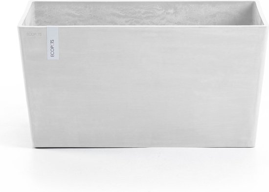 ECOPOTS Jardinière Paris 80 Blanc Gris - 80 X 38 X H. 40 Cm