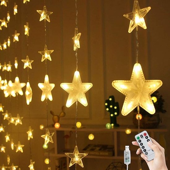 5M - Betoverende LED-sterren Lichtgordijn - Sprookjesachtige Verlichting voor Betoverende Sfeer - Ideaal voor Feesten, Kerst, Bruiloften en Speciale Gelegenheden