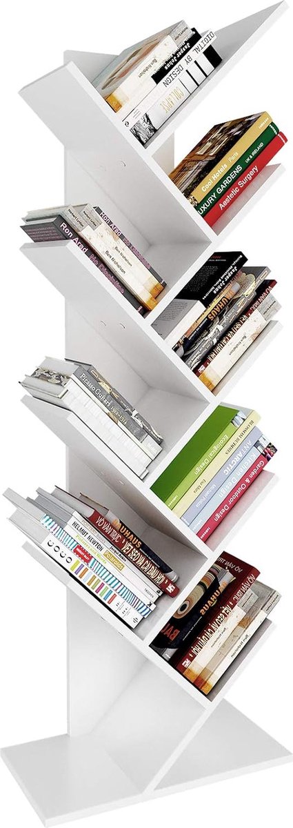 YITAHOME Industriële boekenplank boekenkast, houten 9-laags opbergplanken voor CD-albumboeken Document in woonkamer, kantoor, slaapkamer