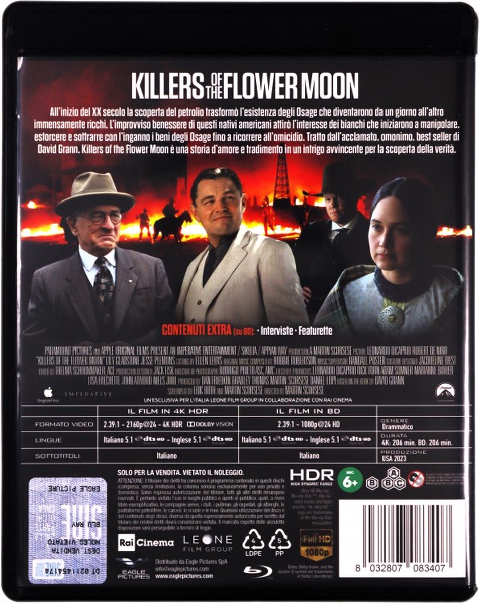 Killers of the Flower Moon [BluRay 4K]+[BluRay], Lily Gladstone Dvd