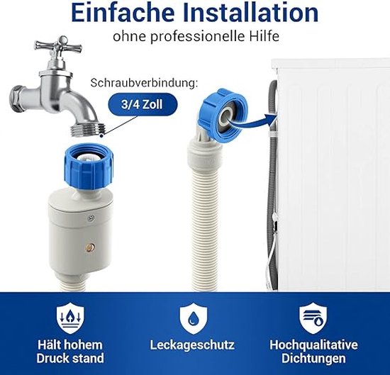 Toevoerslang En Afvoerslang Verlengset - 1,5m - Voor Wasmachine En Vaatwasser