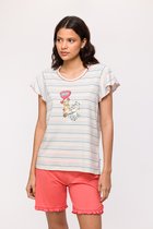 Woody pyjama meisjes/dames - multicolor - zeepaardje - gestreept - 241-10-PSG-S/920 - maat S