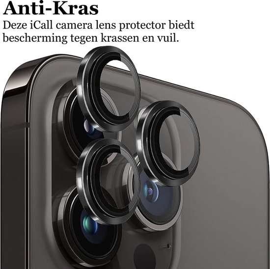 Coque avec porte-cartes pour iPhone 15 Pro Max - Protecteur d'écran GlassGuard & Protecteur d'écran d'objectif d'appareil photo Zwart - Back Cover SlideCase Or Rose