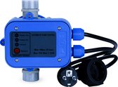 Elektronische drukschakelaar Voor pomp controle Waterpomp Inclusief Kabels Blauw 1.5bar-6bar