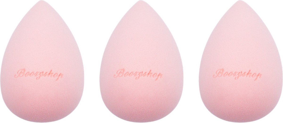 Boozyshop ® Make up Spons - Beauty Blender - Lichtroze - 3-Pack - Blending Sponge - Make up applicator - Latexvrij