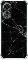 Smartphone hoesje Geschikt voor OPPO A78 4G Mobiel Hoesje met transparante rand Marmer Zwart