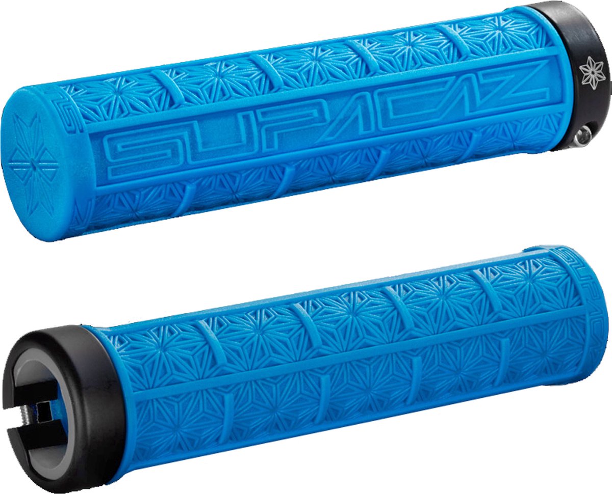 SUPACAZ GRIZIPS Neon - Handvatten - MTB - Lock-on - Blauw