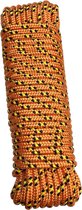 Touw 8 mm 40 m - 2 stuks set - polypropyleen touw PP, aanmaaklijn, multifunctioneel touw, breien, tuintouw, outdoor - breukbelasting: 700 kg, 40 m x 8 mm set van 2 (2 x 20 m), oranje-geel-zwart