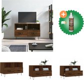 vidaXL Tv-meubel 80x36x50 cm bewerkt hout bruineikenkleurig - Kast - Inclusief Houtreiniger en verfrisser