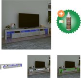 vidaXL Tv-meubel met LED-verlichting 260x36-5x40 cm betongrijs - Kast - Inclusief Houtreiniger en verfrisser