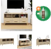 vidaXL Tv-meubel 102x36x50 cm bewerkt hout sonoma eikenkleurig - Kast - Inclusief Houtreiniger en verfrisser