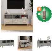 vidaXL Tv-meubel 102x36x50 cm bewerkt hout betongrijs - Kast - Inclusief Houtreiniger en verfrisser