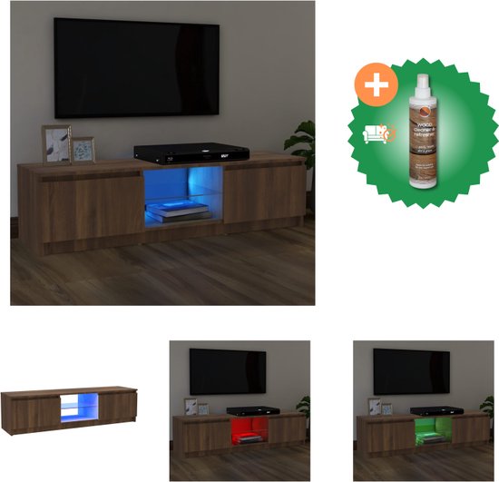 vidaXL Tv-meubel 120x30x35,5 cm bewerkt hout zwart | Leen Bakker