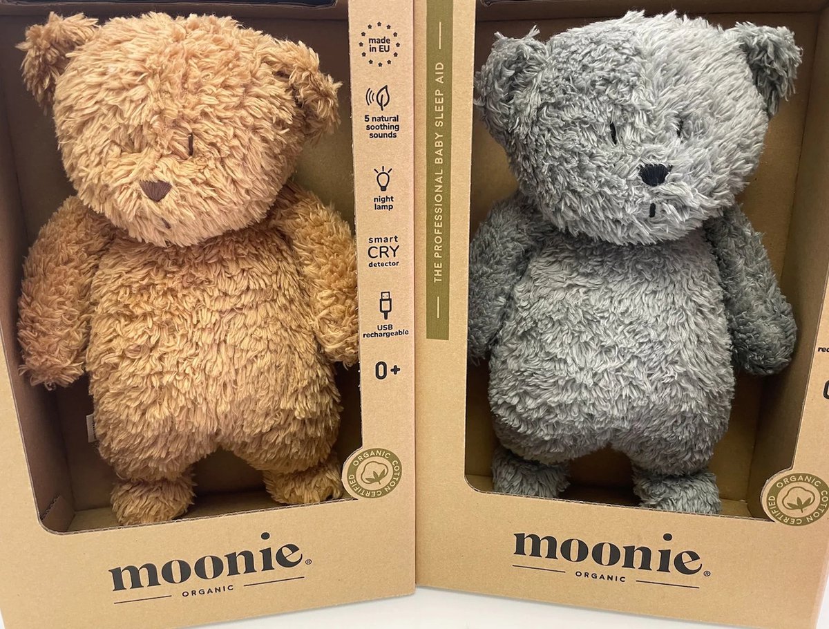 Moonie Knuffel Humming Bear Cappuccino - Met licht en geluid - USB oplaadbaar — afbeelding 7