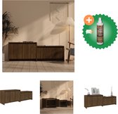 vidaXL Tv-meubel 146-5x35x50 cm spaanplaat bruineikenkleurig - Kast - Inclusief Houtreiniger en verfrisser