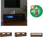 vidaXL Tv-meubel met LED-verlichting 120x35x40 cm bruineikenkleurig - Kast - Inclusief Houtreiniger en verfrisser