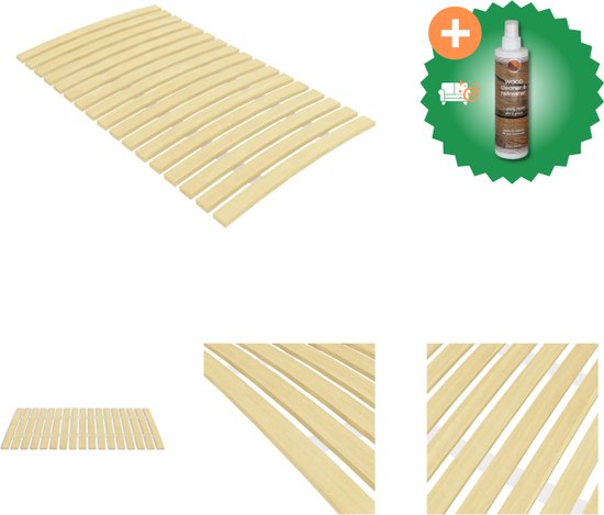 Bed met lattenbodem en hoofdeinde, beige, 202x148x88