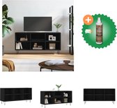 vidaXL Tv-meubel 103-5x30x50 cm bewerkt hout zwart - Kast - Inclusief Houtreiniger en verfrisser