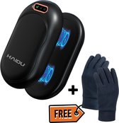 HAIDU® Elektrische handwarmers – Inclusief winter handschoenen – 3 warmteniveaus (45,50 & 55°C) – Usb c oplaadbaar – Tweedeling magnetisch ontwerp