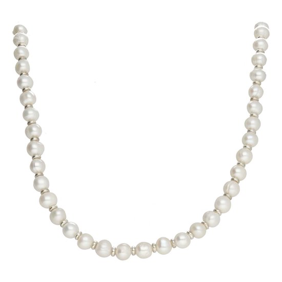 Bela Donaco Collier de perles Supreme Classic B6 - Perles blanches - Argent sterling - Femme