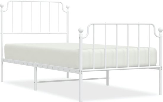 vidaXL-Bedframe-met-hoofd--en-voeteneinde metaal-zwart-100x200-cm