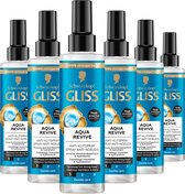 Schwarzkopf - Gliss - Aqua Revive - Anti-Klit Spray - Haarverzorging - Leave-in-Conditioner - 6x 200 ml - Voordeelverpakking - 6x 200 ml