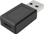 Fontastic 253836 USB-A naar USB-C Adapter - USB 3.1 - Zwart