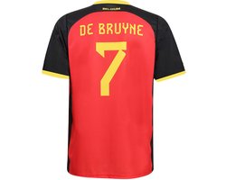 foto van Maat M Belgie Voetbalshirt De Bruyne Thuis - WK 2026 - Voetbalshirts Kinderen - Jongens en Meisjes - Sportshirts - Volwassenen - Heren en Dames-M