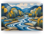 Style River Picasso - Peinture sur toile nature - Peintures Pablo Picasso - Tableau Vintage - Toile cuisine - Peintures & affiches - 90 x 60 cm 18mm