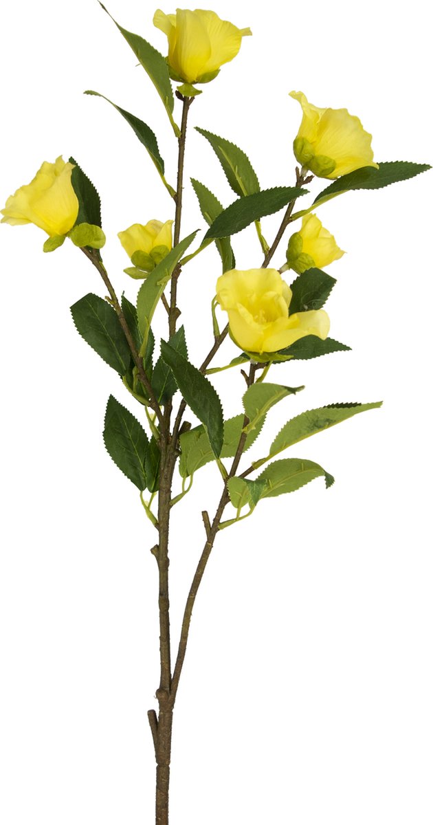 Kunstbloem Camellia 80 cm geel | Kunstplant | Greenmoods