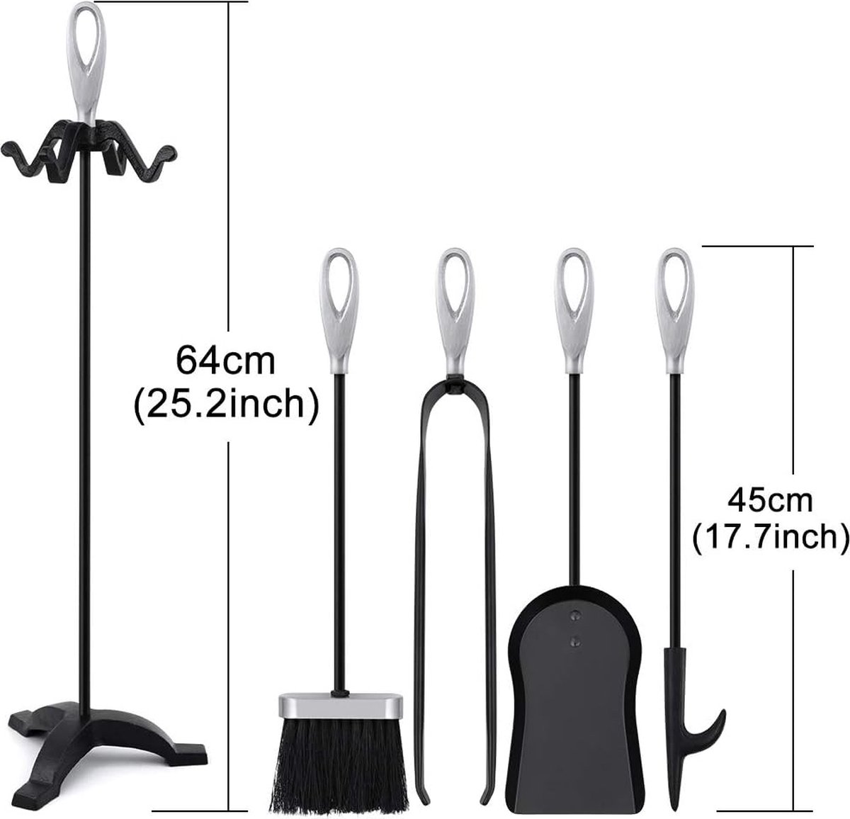 Goedkoopste piece modern fireplace set stainless steel stove accessories with stand – Openhaardbestek