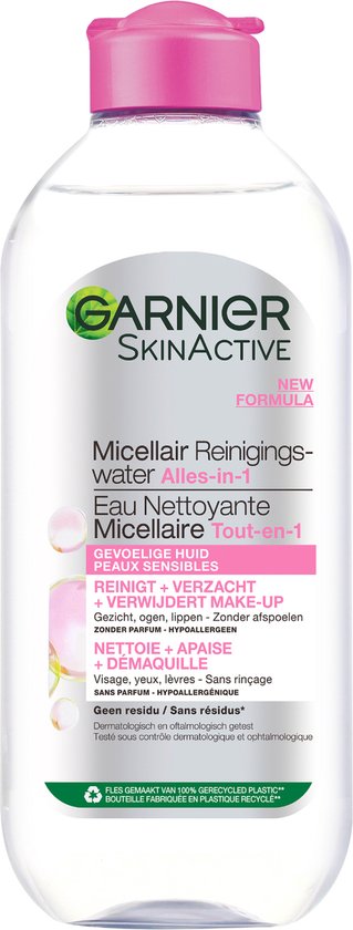 Garnier SkinActive Micellair Reinigingswater voor de Gevoelige Huid – Milde Gezichtsreiniging – Zachte Make-Up Remover - 400ml - Garnier