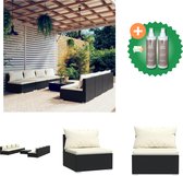 vidaXL 9 delige Loungeset met kussens poly rattan zwart Tuinset Inclusief Onderhoudsset