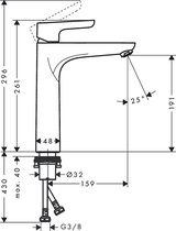 HANSGROHE Wastafelkraan Waterforms 31578000 chroom